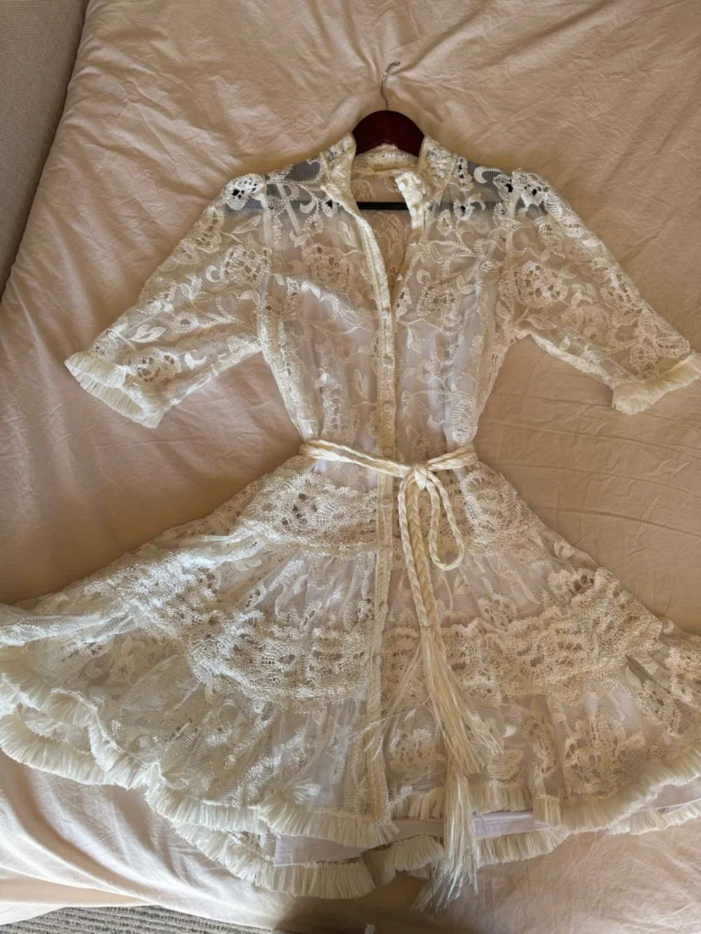 Alexis Manati White Lace Ruffle Mini Dress - Picture 6 of 15